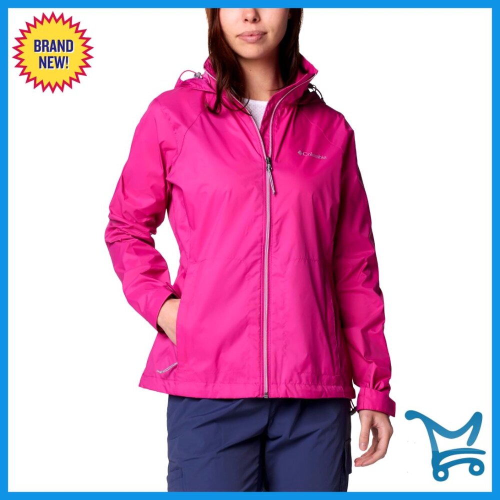 Packable Rain Jacket Lightweight Stowaway Hood Wa… - image 1
